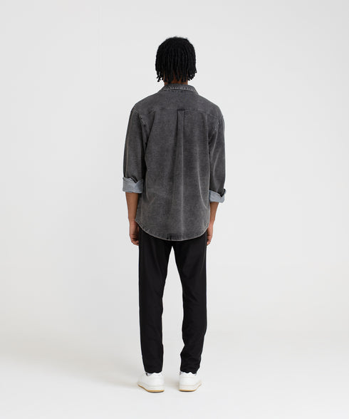 Men's Denim Snap Button Down Shirt